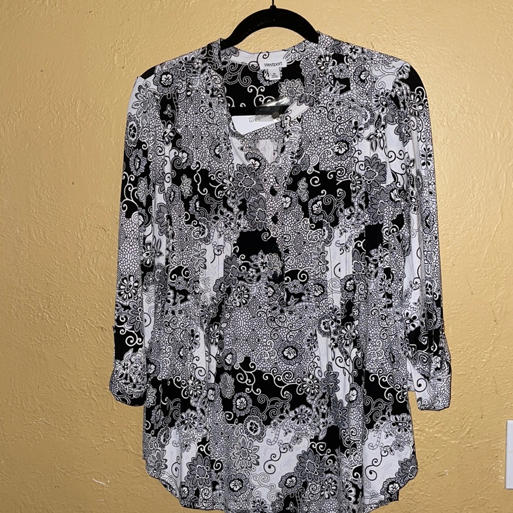 Black and white shirts with buttons